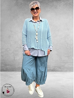 NC Trui Laagjeslook Katoen Lichtblauw